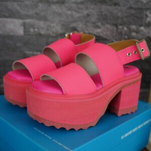 John Fluevog Hot Pink Platforms Shoes SKYHIGH F: RAZZLE - Size 9